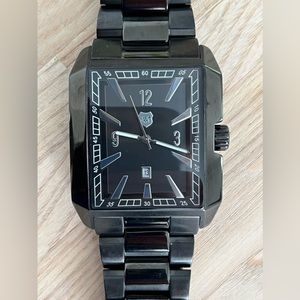 Andrew Marc Designer Men’s Watch Black Stainless Bracelet Black Dial Date Window